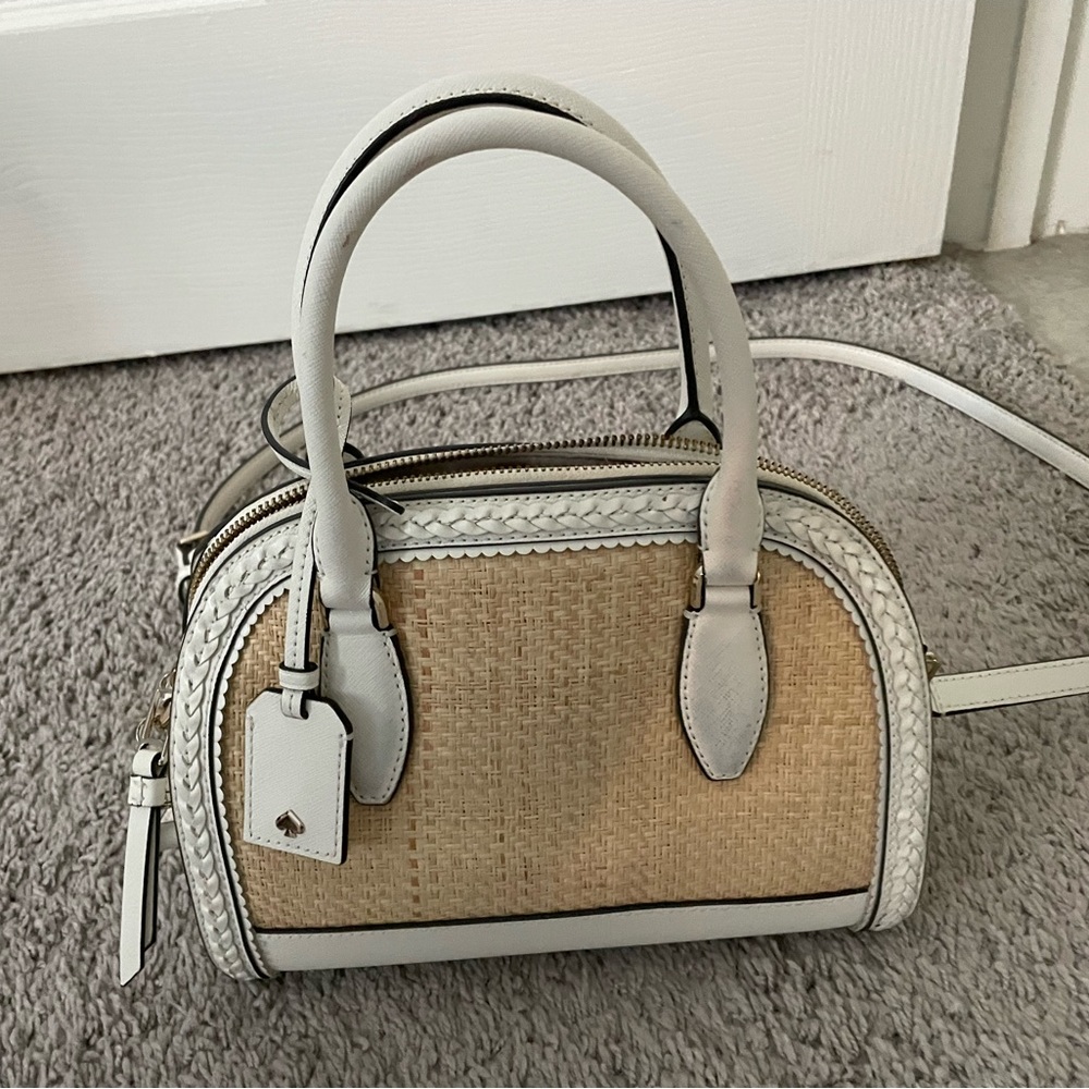Kate Spade White and Tan Satchel